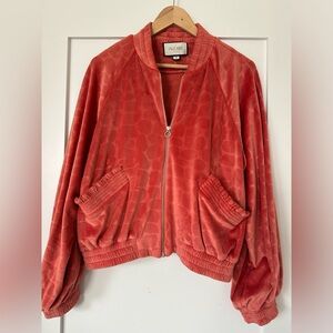 Alexis Perkins velour bomber jacket